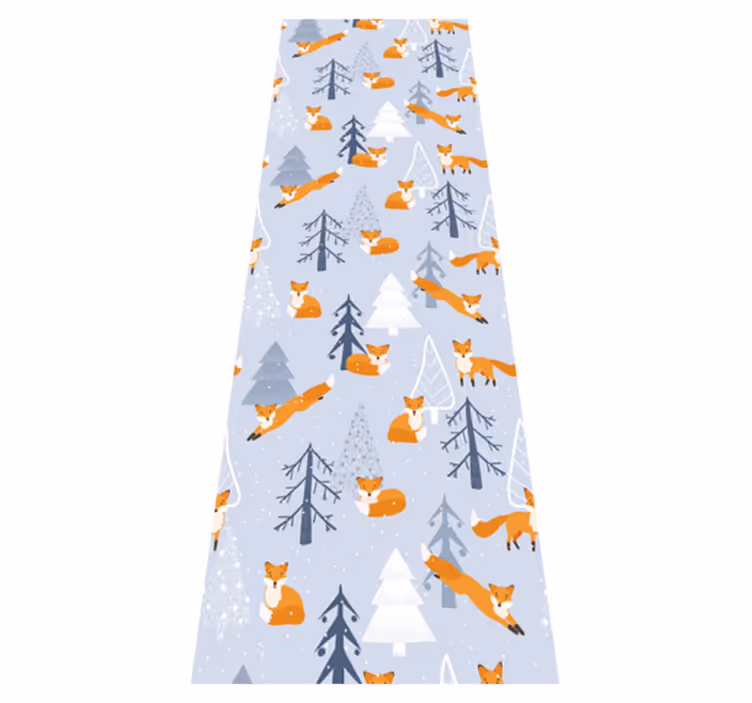 Bedroom vinyl rug with cute fox winter forest design - TenStickers