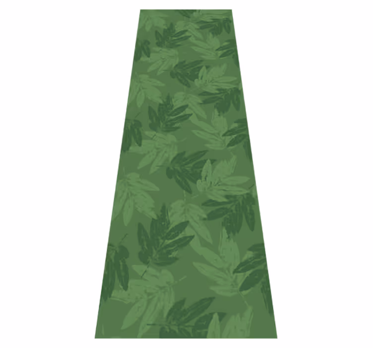 Bedroom vinyl rug with simple green leaves pattern - TenStickers