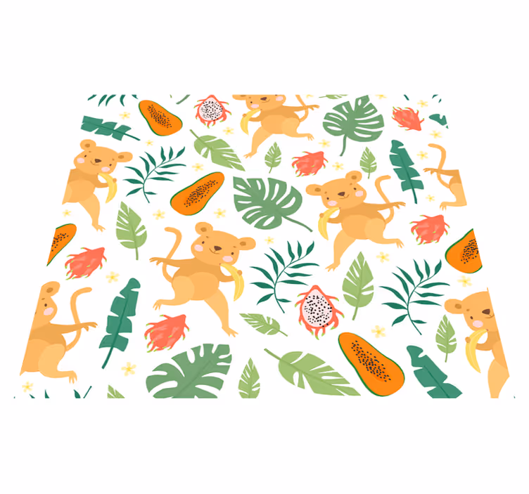 Bedroom vinyl rug tropical monkey in branches - TenStickers