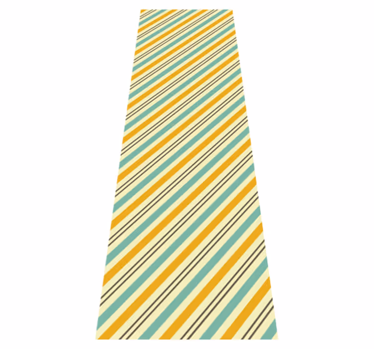Bedroom vinyl rug in vintage diagonal tricolor pattern - TenStickers