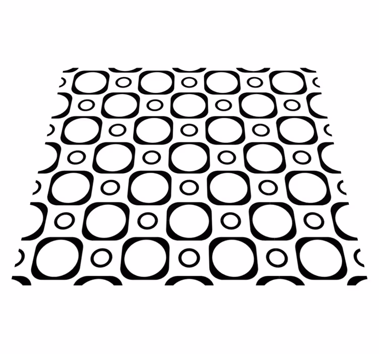 Bedroom vinyl rug in black and white tiles - TenStickers