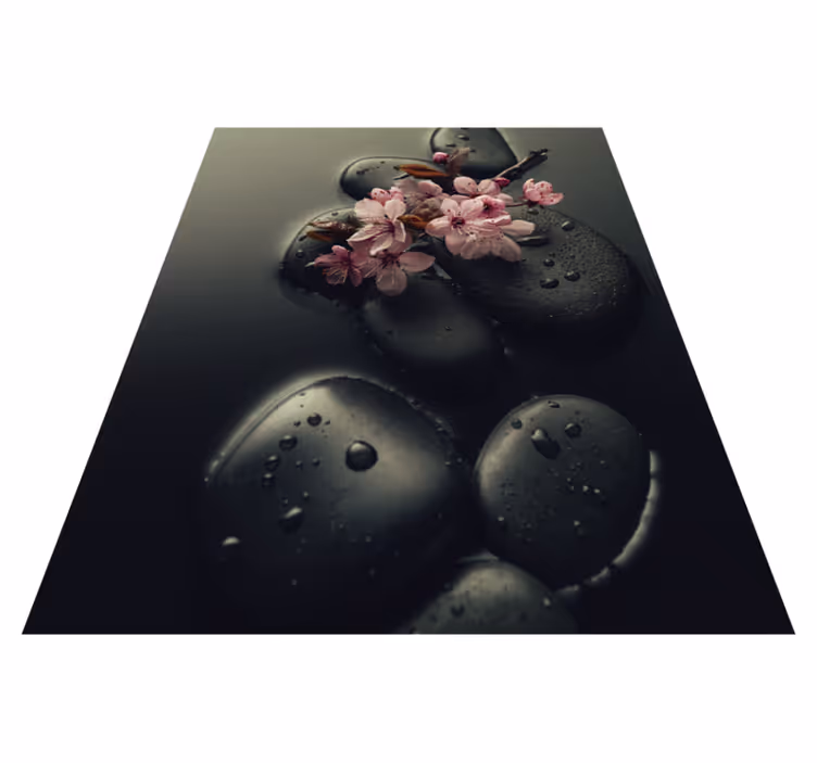 Nature vinyl rug zen atmosphere with stone for bathroom - TenStickers