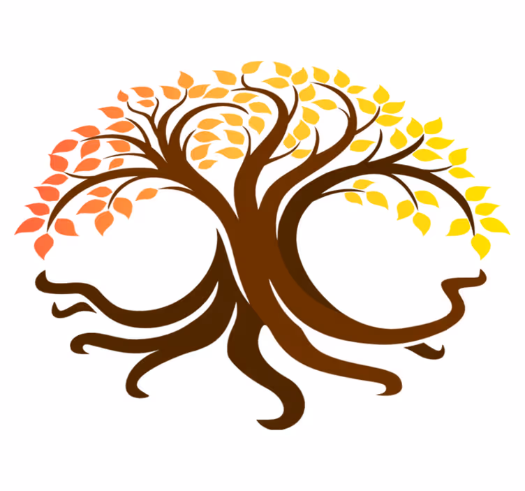 Nature vinyl rug tree of life in autumn colors - TenStickers