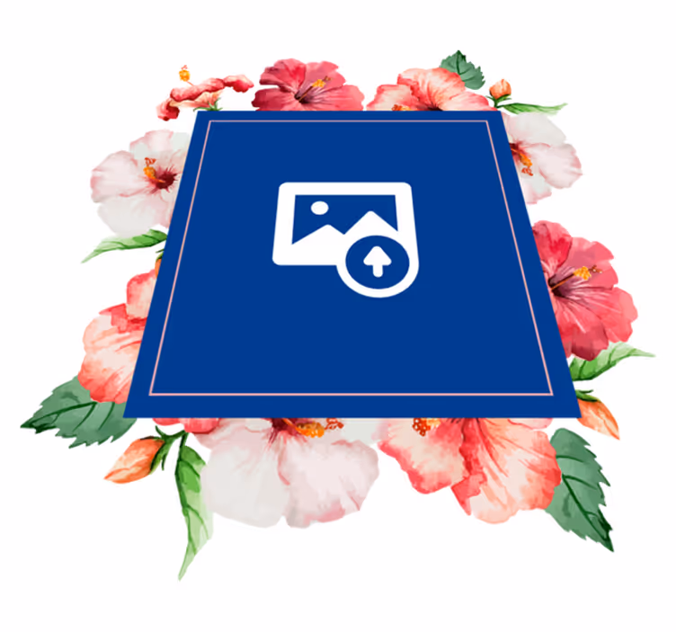 Nature vinyl rug hibiscus flower pattern - TenStickers