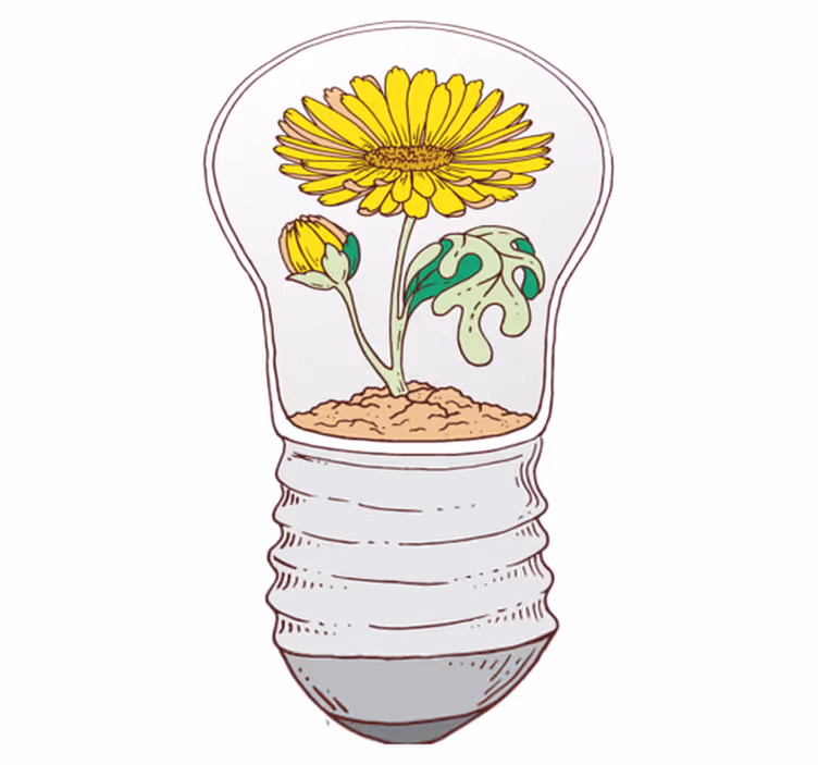 Nature vinyl rug blooming light bulb - TenStickers