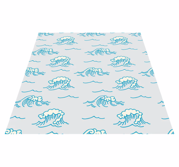 Nature vinyl rug waves pattern design - TenStickers