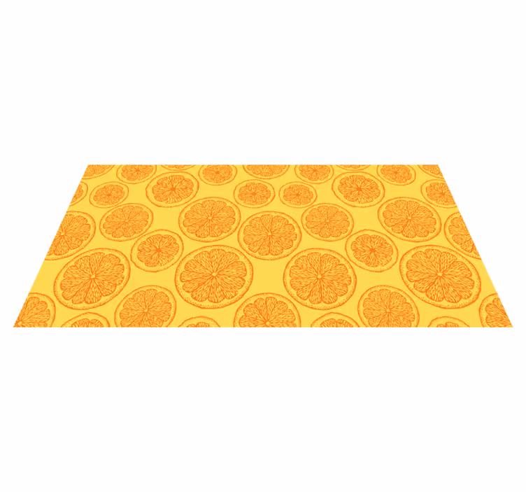 Nature vinyl rug citrus slice design - TenStickers