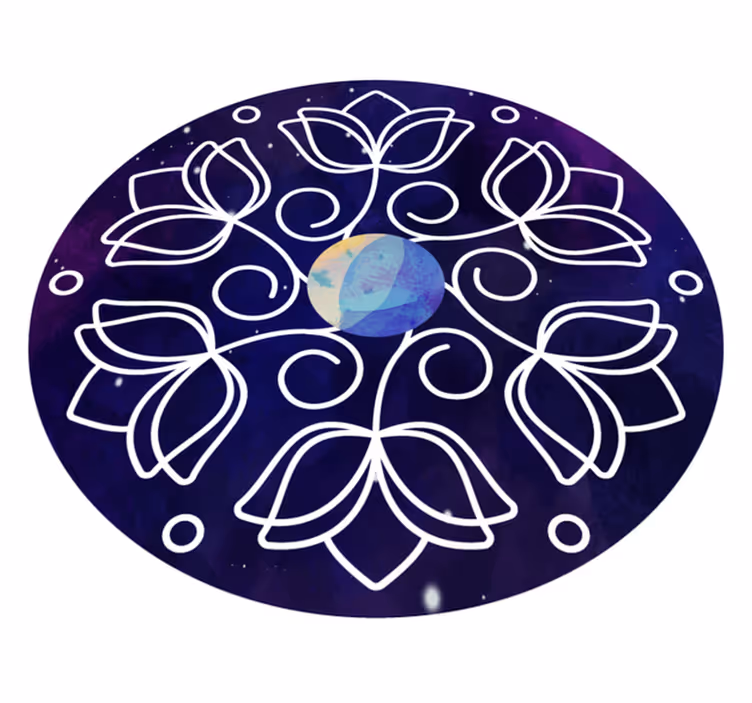 Nature vinyl rug lotus blossom design - TenStickers