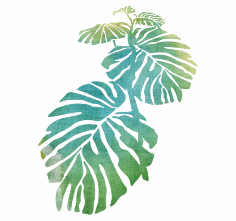 Floral vinyl rug with monstera plant design - TenStickers