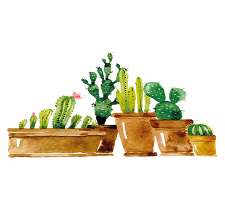 Floral vinyl rug for a diy cactus garden - TenStickers