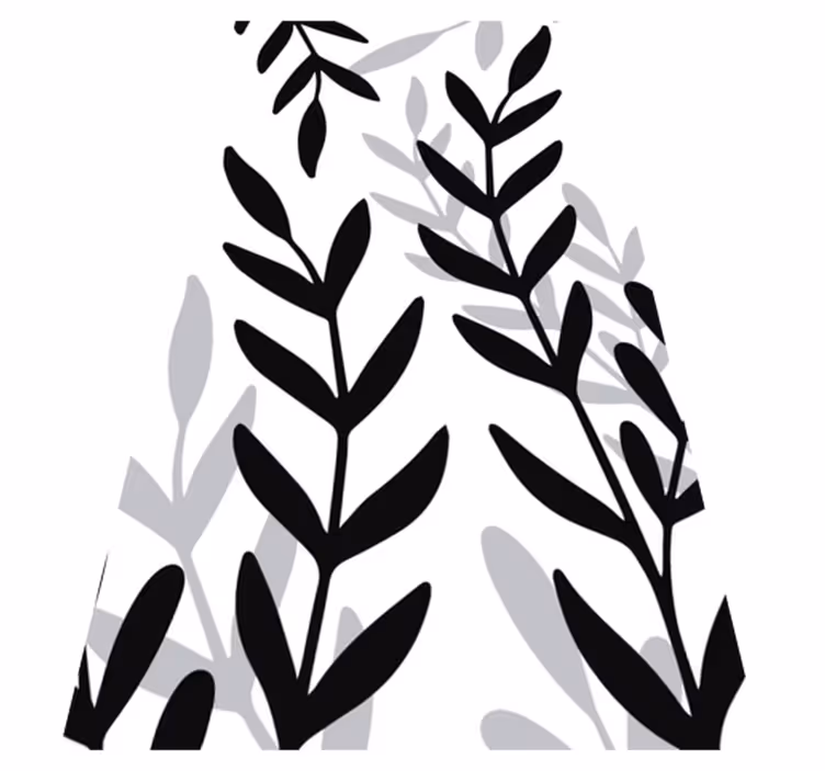 Floral vinyl rug with translucent plant design - TenStickers