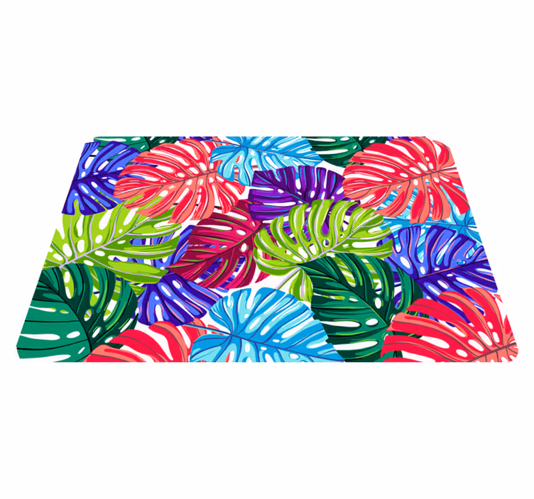 Monstera tropical floral vinyl rug - TenStickers