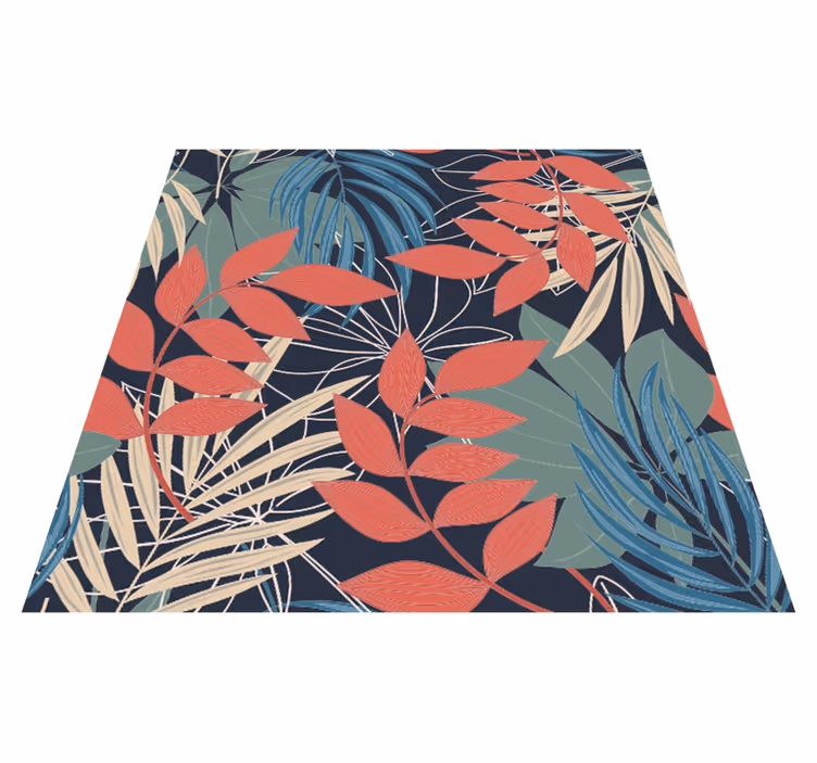 Floral vinyl rug with modern elegant flora and fauna pattern - TenStickers