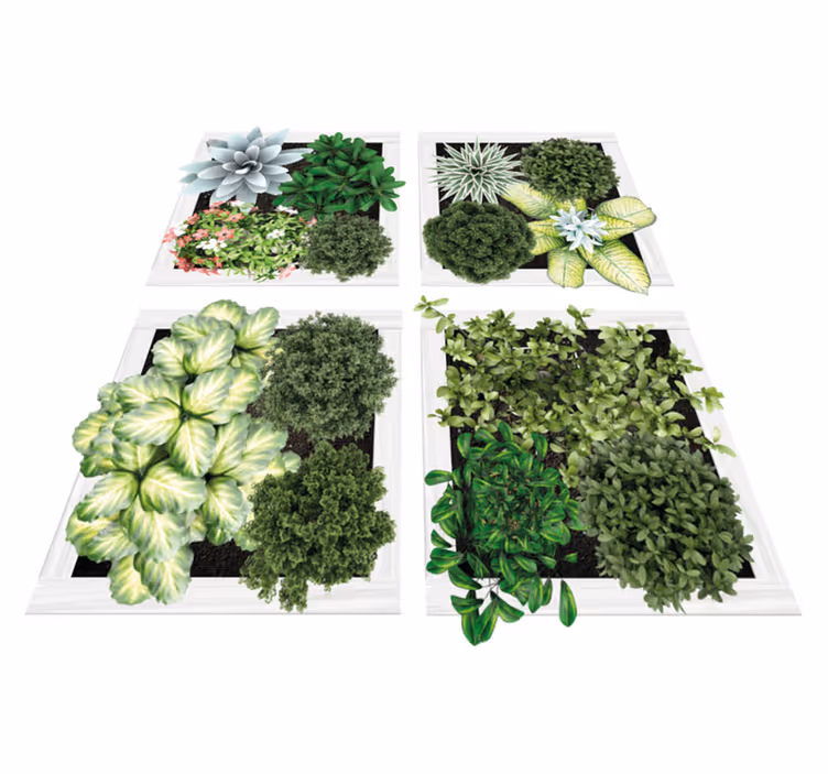 Floral vinyl rug vertical garden tiles - TenStickers
