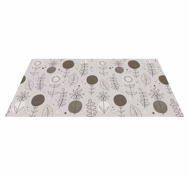 Floral vinyl rug in earthy tones pattern - TenStickers