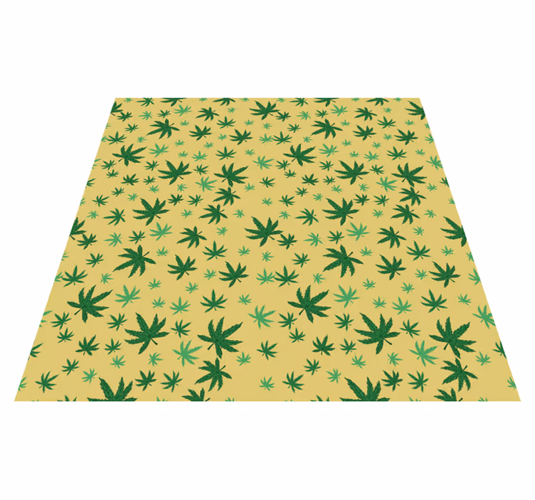 Floral vinyl rug seamless cannabis design - TenStickers