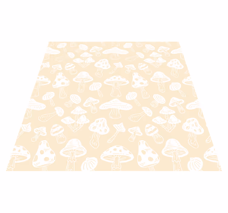 Floral vinyl rug with beige mushroom designs - TenStickers
