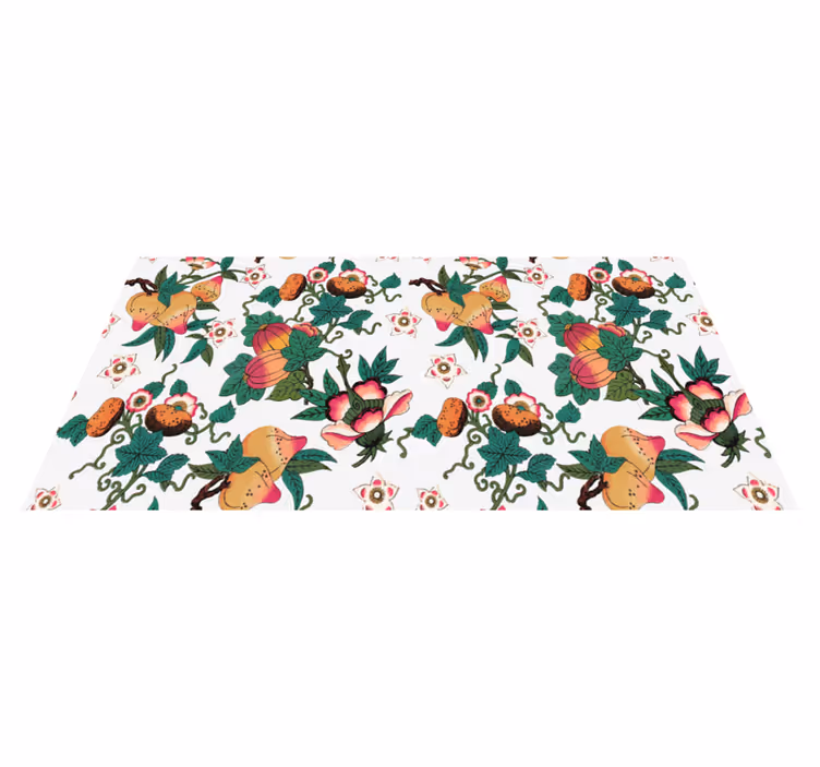Multicolor floral summer print floral vinyl rug - TenStickers