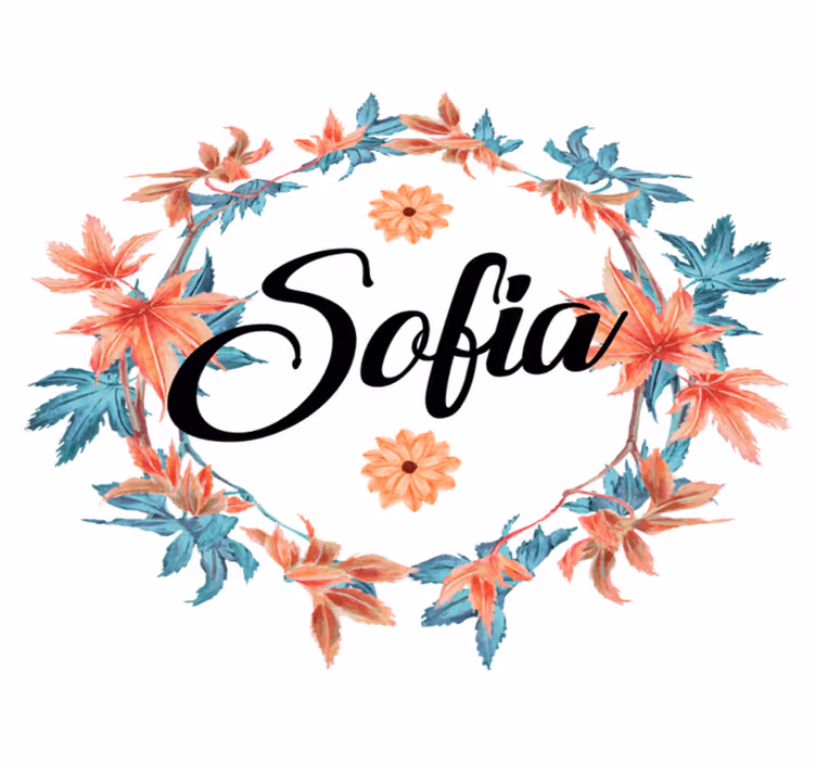 Floral vinyl rug autumn flower crown personalized - TenStickers
