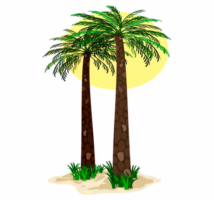 Tropical palm trees floral vinyl rug - TenStickers