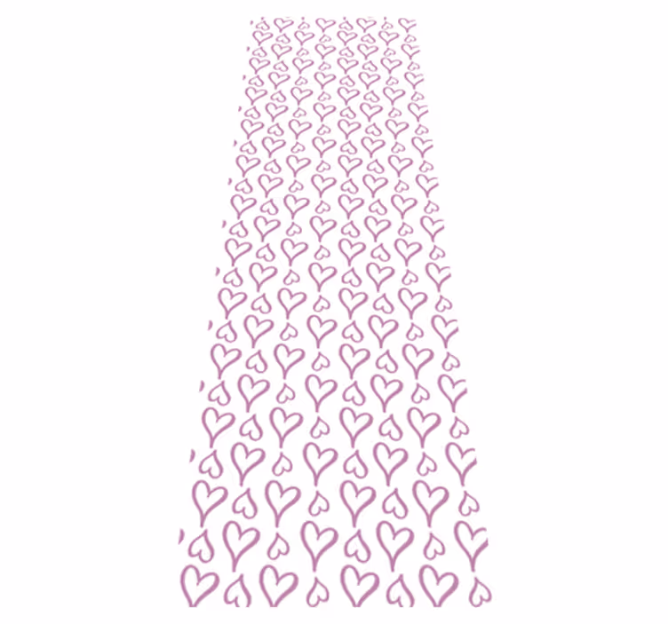 Bedroom vinyl rug with pink heart illustrations - TenStickers