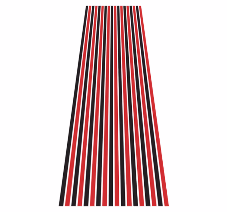 Bedroom vinyl rug with black and red stripes - TenStickers