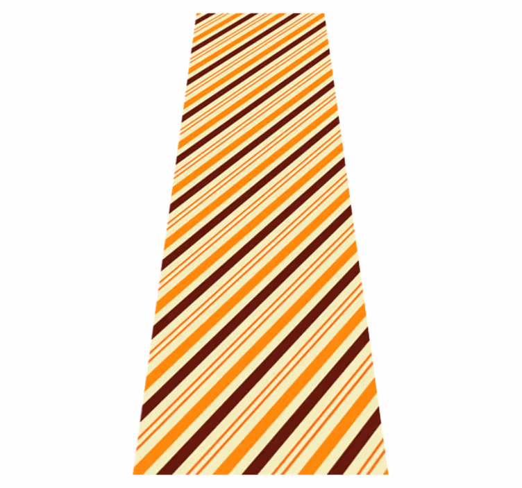 Bedroom vinyl rug with retro orange and brown design - TenStickers