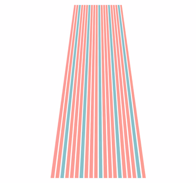 Bedroom vinyl rug in retro blue and pink pattern - TenStickers