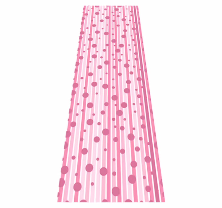 Bedroom vinyl rug with vertical pink and white dots - TenStickers