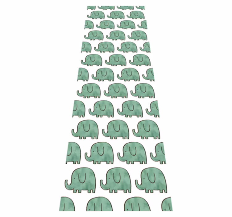 Bedroom vinyl rug featuring adorable elephants - TenStickers