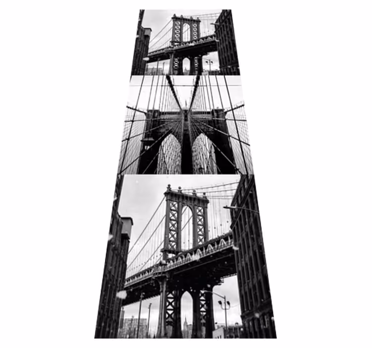 Bedroom vinyl rug brooklyn bridge collage - TenStickers