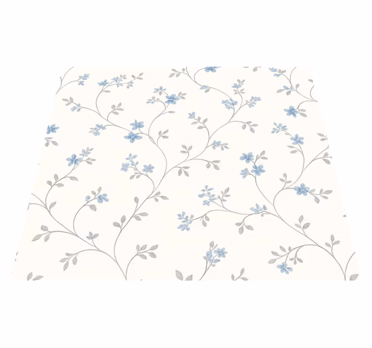 Bedroom vinyl rug classic blue meadow trail - TenStickers