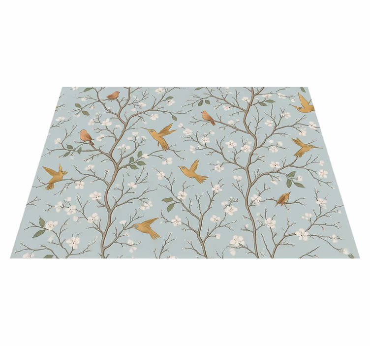 Elegant spring bedroom vinyl rug - TenStickers