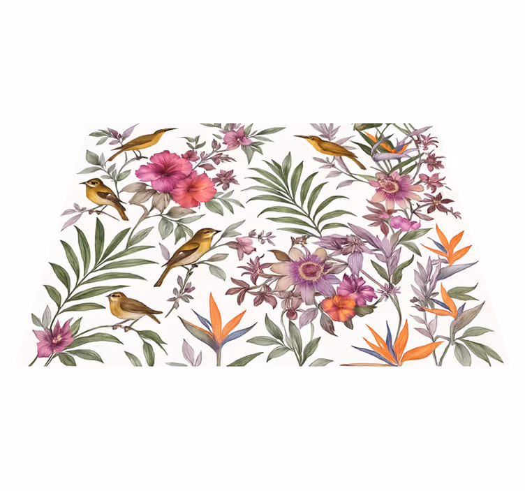 Colorful forest bedroom vinyl rug - TenStickers