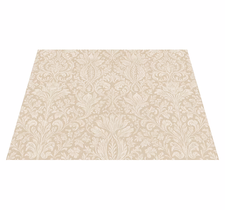 Bedroom vinyl rug in classic beige floral - TenStickers