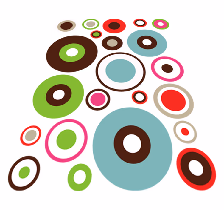 Geometric vinyl rug simple geometric circles - TenStickers