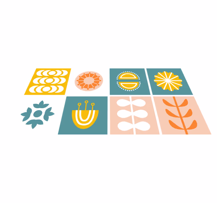 Geometric vinyl rug norwegian tile - TenStickers