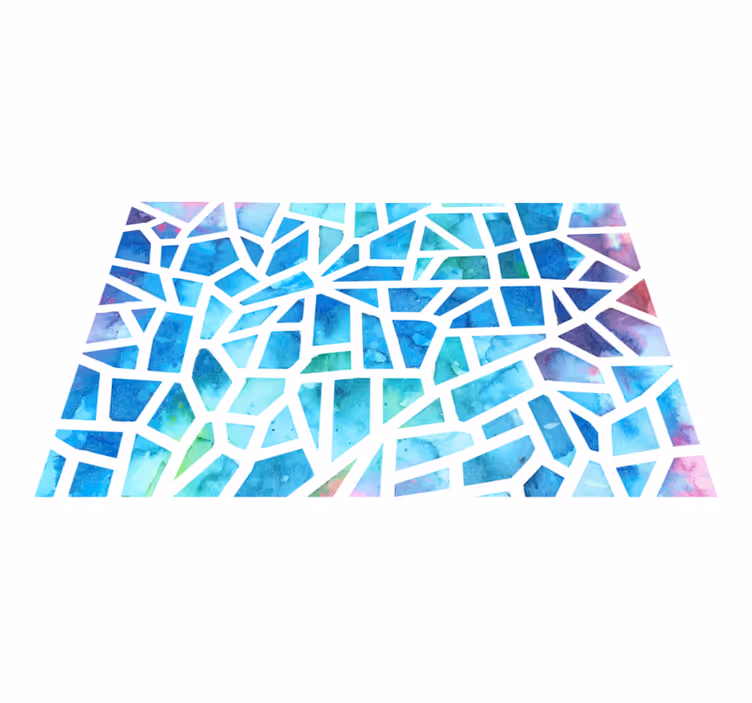 Geometric vinyl rug watercolor triangle mosaic - TenStickers