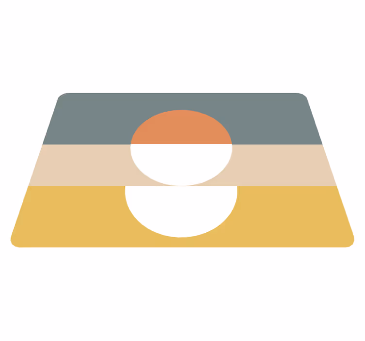 Geometric vinyl rug with circle flag stripes - TenStickers