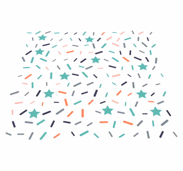 Geometric vinyl rug with star and sprinkle confetti - TenStickers