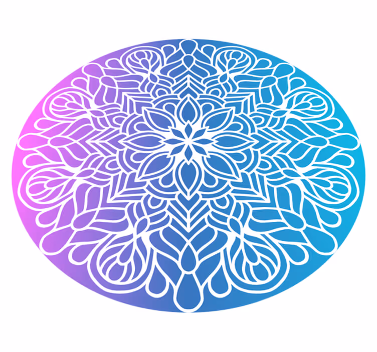 Geometric vinyl rug with lively circular design - TenStickers