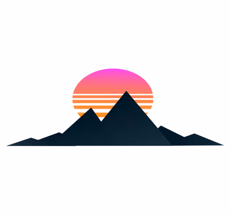 Geometric vinyl rug mountain sunset design - TenStickers