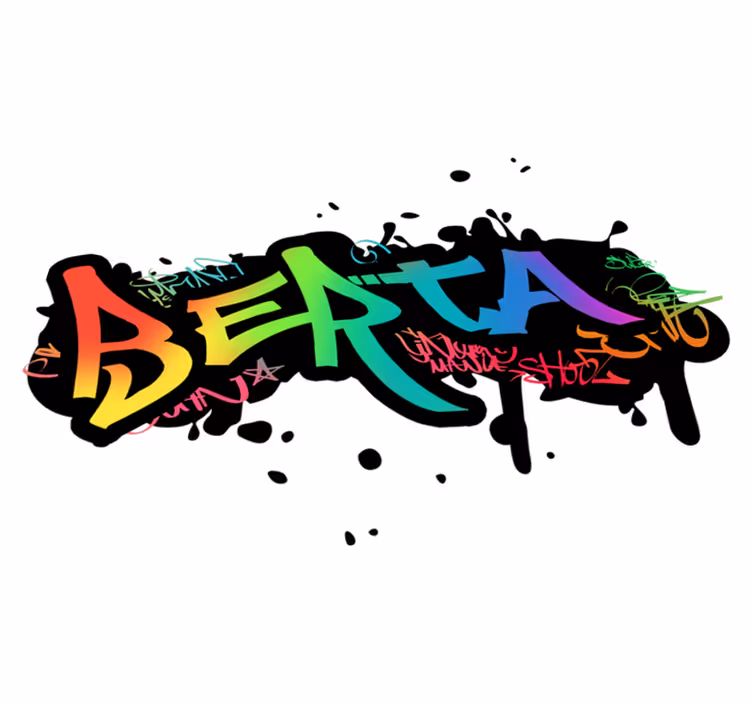 Kids vinyl rug customizable graffiti name - TenStickers