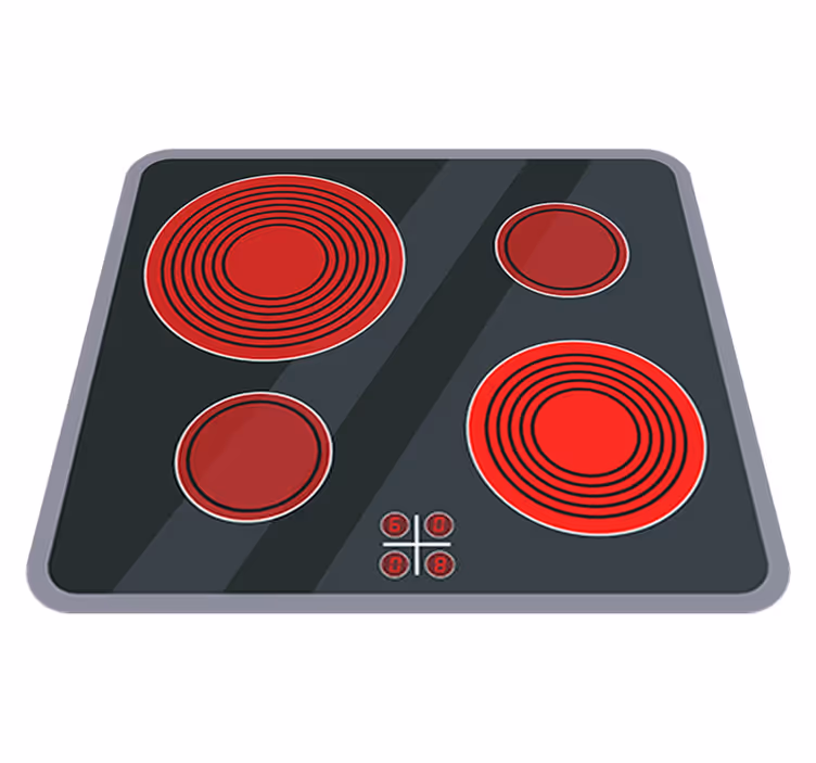 Kids vinyl rug for kitchen ceramic stove area - TenStickers