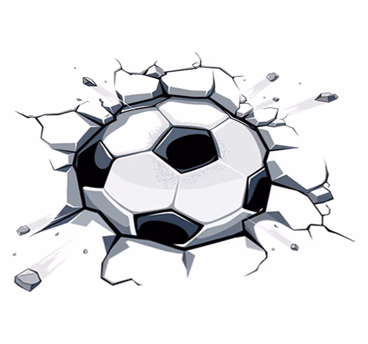 Kids vinyl rug with 3d soccer ball design - TenStickers