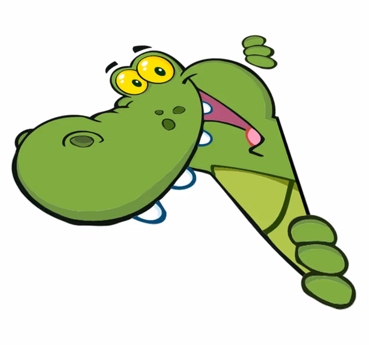 Kids vinyl rug green happy crocodile - TenStickers