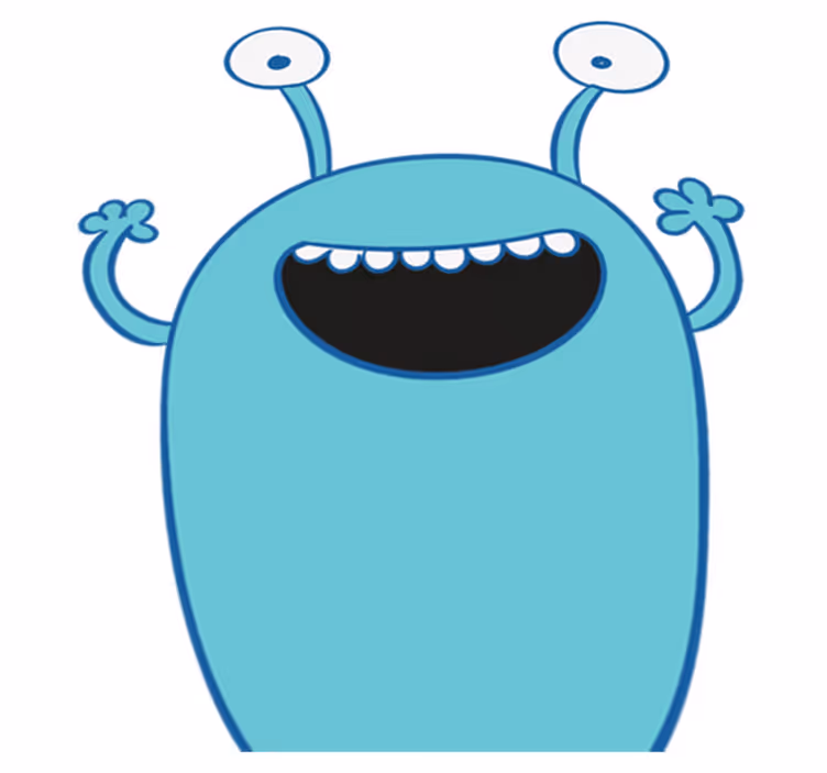 Kids vinyl rug blue monster sticker - TenStickers
