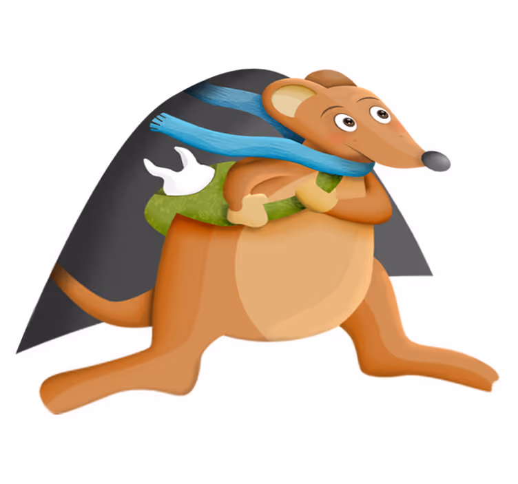 Kids vinyl rug tooth mouse - TenStickers