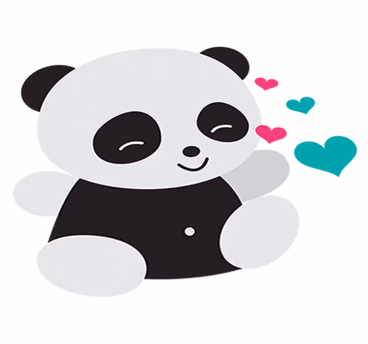 Kids vinyl rug with adorable panda bear design - TenStickers