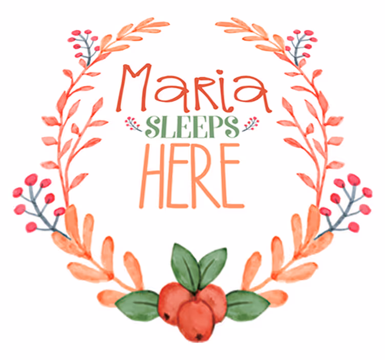Sleeps here with [name] kids vinyl rug - TenStickers